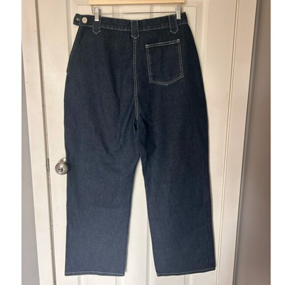 Rudy Jude Sailor Jeans Sz 5 | High Waisted Wide Leg Organic Cotton Dark Navy USA - Picture 5 of 9